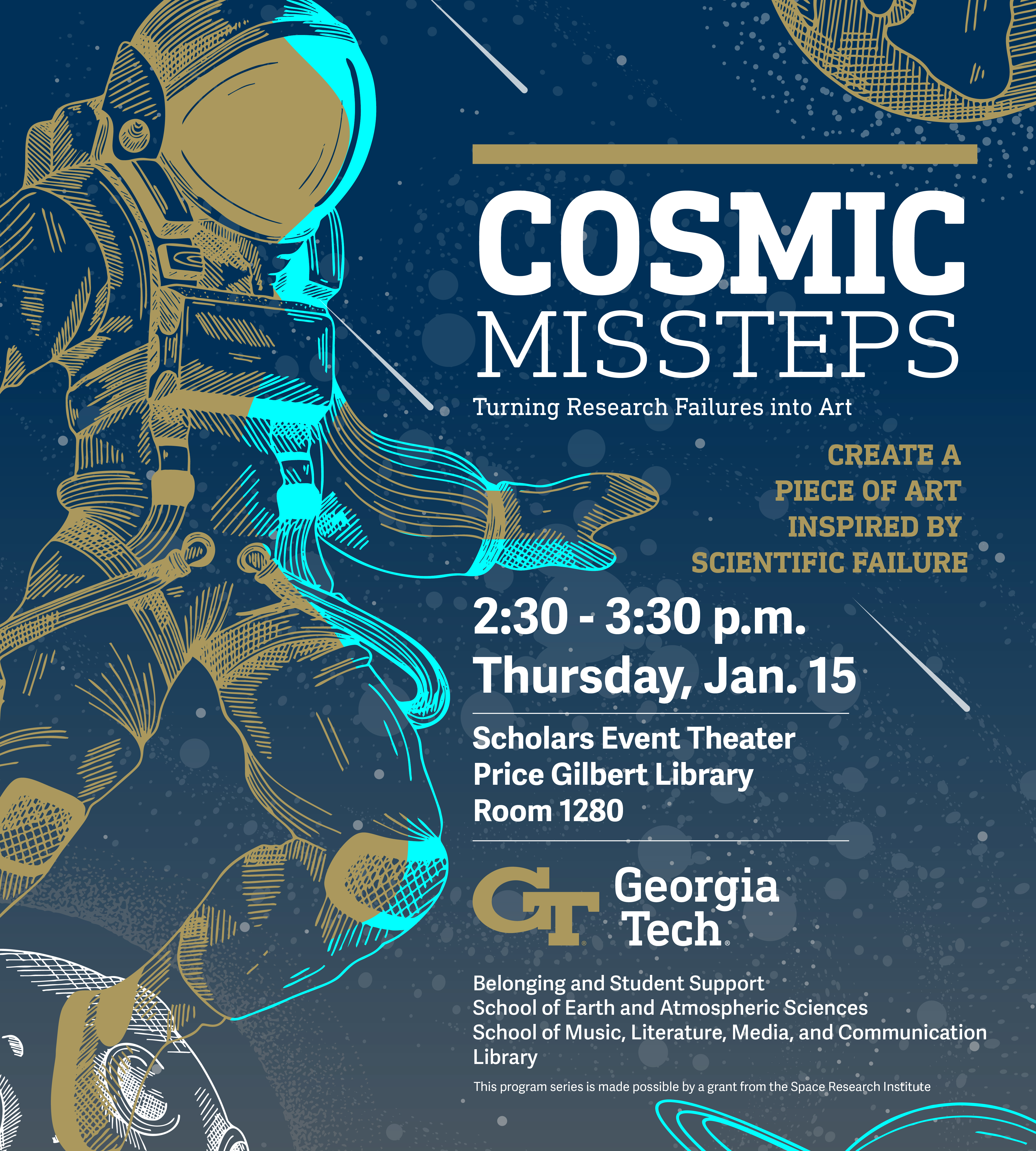Cosmic Missteps Workshop flyer